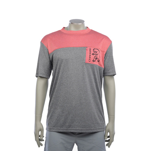CHROMAG Rove Short Sleeve Jersey w/Pocket (Charcoal Heather/Red Heather)