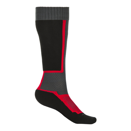 FLY 2021 MX Thin Sock (Black/Grey/Red)