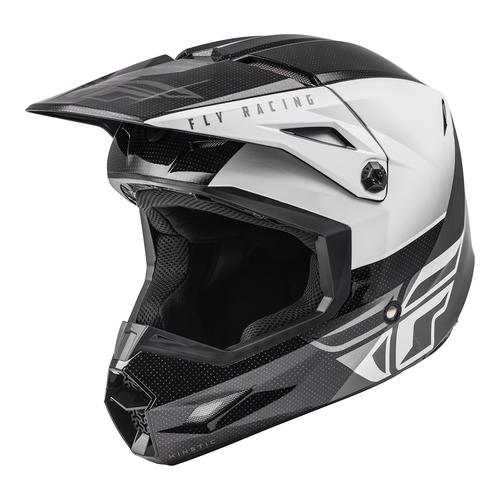 FLY 2021 Kinetic Straight Edge ECE Helmet (Black/White)