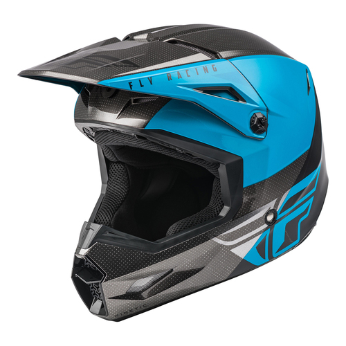 FLY 2021 Kinetic Straight Edge ECE Helmet (Youth Blue/Grey/Black)