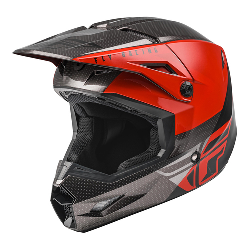 FLY 2021 Kinetic Straight Edge ECE Helmet (Red/Black/Grey)