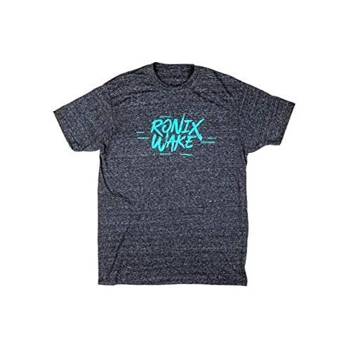 RONIX Supreme T-Shirt (Charcoal Heather/Aqua Blue)